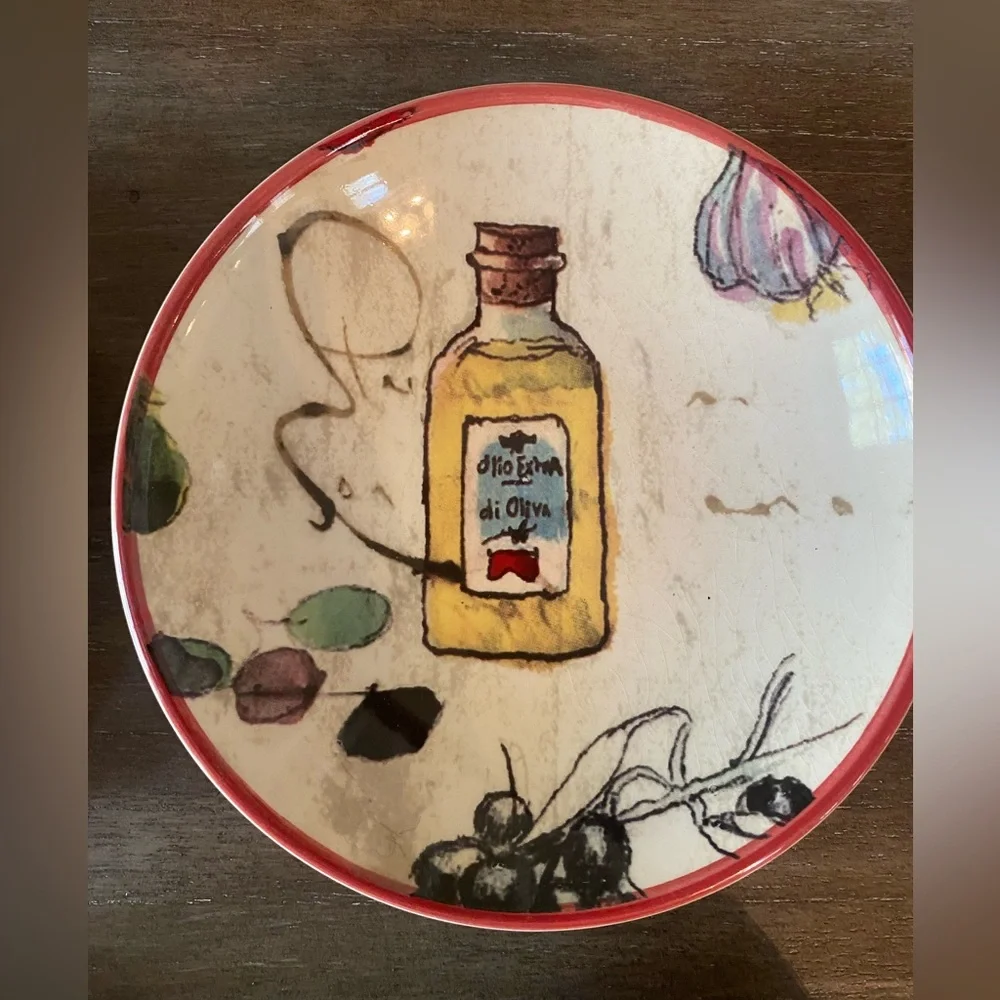 Williams Sonoma Les Legumes Appetizer Dipping Plates (4) 6” Portugal